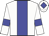White body, big-blue stripe, white arms, big-blue armlets, white cap, big-blue diamond