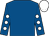 Royal blue, white spots on sleeves, white cap