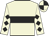 Beige, black hoop, diamonds on sleeves, quartered cap