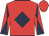 Red, dark blue diamond, diabolo on sleeves