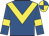 Royal blue, yellow chevron, yellow armlet, quartered cap