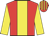 Red, yellow panel & sleeves, striped cap