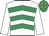 White & emerald green chevrons, white sleeves, emerald green cap, yellow diamonds