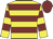 yellow, maroon hoops, maroon cap