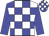 White and blue check, Blue sleeves, Check cap