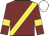 Maroon, yellow sash and armlets, white cap
