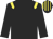 black, yellow epaulettes, striped cap