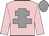 Pink, grey cross of lorraine, grey cap