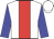White, red stripe, blue sleeves