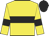 Yellow, black band, yellow sleeves, black armbands, cap