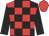 Black, red checked, black sleeves, red cap