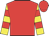 Red, Yellow and Red hooped sleeves, Red cap