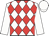 White body, red diamonds, white arms, white cap