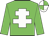 Green body, white cross of lorraine, green arms, white cap, green quartered