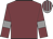 Garnet body, garnet arms, grey armlets, grey cap, garnet striped