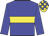 Big-blue body, yellow hoop, big-blue arms, yellow cap, big-blue checked