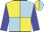 Yellow and light blue quartered, blue sleeves, yellow and light blue halved cap