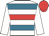 White, kingfisher and red hoops, white sleeves, red cap