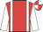 Red, white braces and sleeves, quartered cap