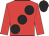 Red, large black spots, black cap