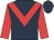 Dark blue, red chevron and sleeves