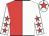Red and white (halved), white sleeves, red stars, white cap, red star