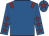 Royal blue, maroon epaulets, royal blue sleeves, maroon stars, royal blue cap, maroon star