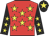 Red, yellow stars, black sleeves, yellow stars, black cap, yellow star
