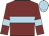 Maroon, light blue hoop, armlets and cap
