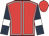 Red, white seams, dark blue sleeves, white armlets, red cap