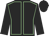 Black, light green seams, black sleeves and cap
