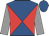 Royal blue and red diablo, grey sleeves, royal blue cap