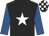 Black, white star, royal blue sleeves, black & white check cap