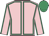 Pink, emerald green seams, emerald green cap