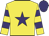 Yellow, purple star, hooped sleeves, purple cap