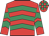 Red & emerald green chevrons, check cap