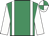 Emerald Green, white braces, white sleeves, quartered cap