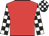 red, black and white checked sleeves and cap