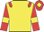 yellow, red epaulets, red sleeves, yellow armlets, red cap, yellow diamond