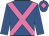 royal blue, hot pink cross belts, hot pink diamond on cap