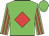 Bright green, red diamond, striped sleeves, bright green cap