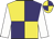 Purple & yellow quartered, white sleeves, purple & yellow quartered cap