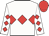 White, red triple diamond, red diamonds on sleeves, red cap