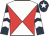 Red & white diabolo, dark blue sleeves, white chevrons, dark blue cap, white star