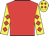 Red, yellow sleeves, red diamonds, yellow cap, red diamonds
