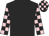 Black, black & pink check sleeves, check cap