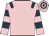 Pink, dark blue epaulettes, hooped sleeves & cap