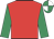 Red, emerald green sleeves, white & emerald green quartered cap