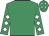 Emerald green, white diamonds on sleeves, white diamonds on cap