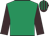 Emerald green, brown sleeves, striped cap